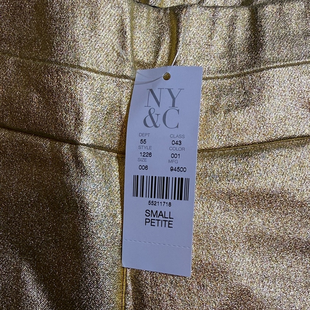 New York & cia Shiny Gold Leggings for women size S petite - Picture 3 of 6